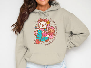 Whimsical Cat on Scooter Design Hooded Sweatshirt product