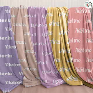 Sunpetal Nest – Personalized Name Blanket, Soft Throw with Font & Color Preview