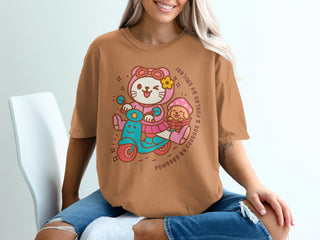 Cute Fun Cartoon Cat Riding Scooter T-shirt product