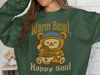 Warm Bowl Happy Soul Cute Bear Graphic Sweatshirt product