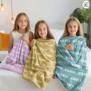 Color Vibe – Personalized Name Blanket | Vibrant Throw with Font & Color Preview