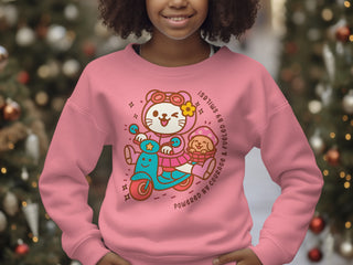 Cute Bear and Dog Riding Scooter Graphic Sweatshirt product
