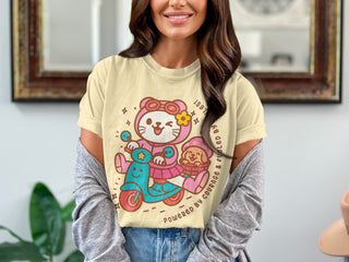 Cute Cat Riding Scooter Graphic Short-sleeve Shirt product