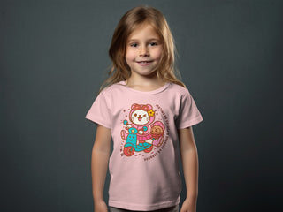 Adorable Panda and Scooter Graphic Kids Shirt product type