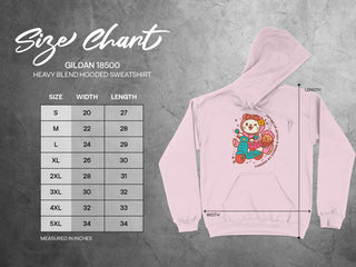 Cute Bear and Flowers Design Heavy Blend Hoodie product type