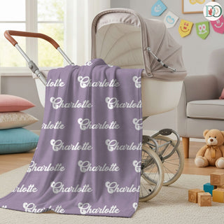 WhisperNest – Personalized Baby Blanket | Gentle Pastel Throw with Font & Color Preview