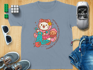 Courage and Smile Kitty Scooter Graphic T-Shirt product